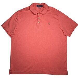 Polo Ralph Lauren Polo Shirt Mens Large Pink Classic Fit Solid Knit Golf Casual